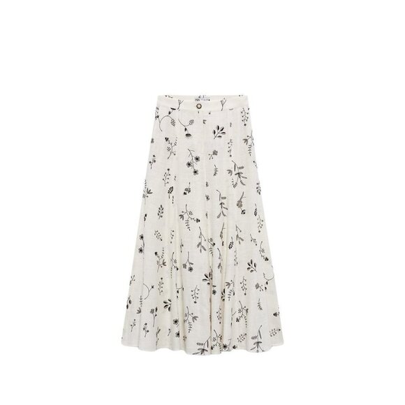 ZARA EMBROIDERED LINEN BLEND SKIRT ECRU SIZE XXL | 2731/093 - Picture 1 of 9